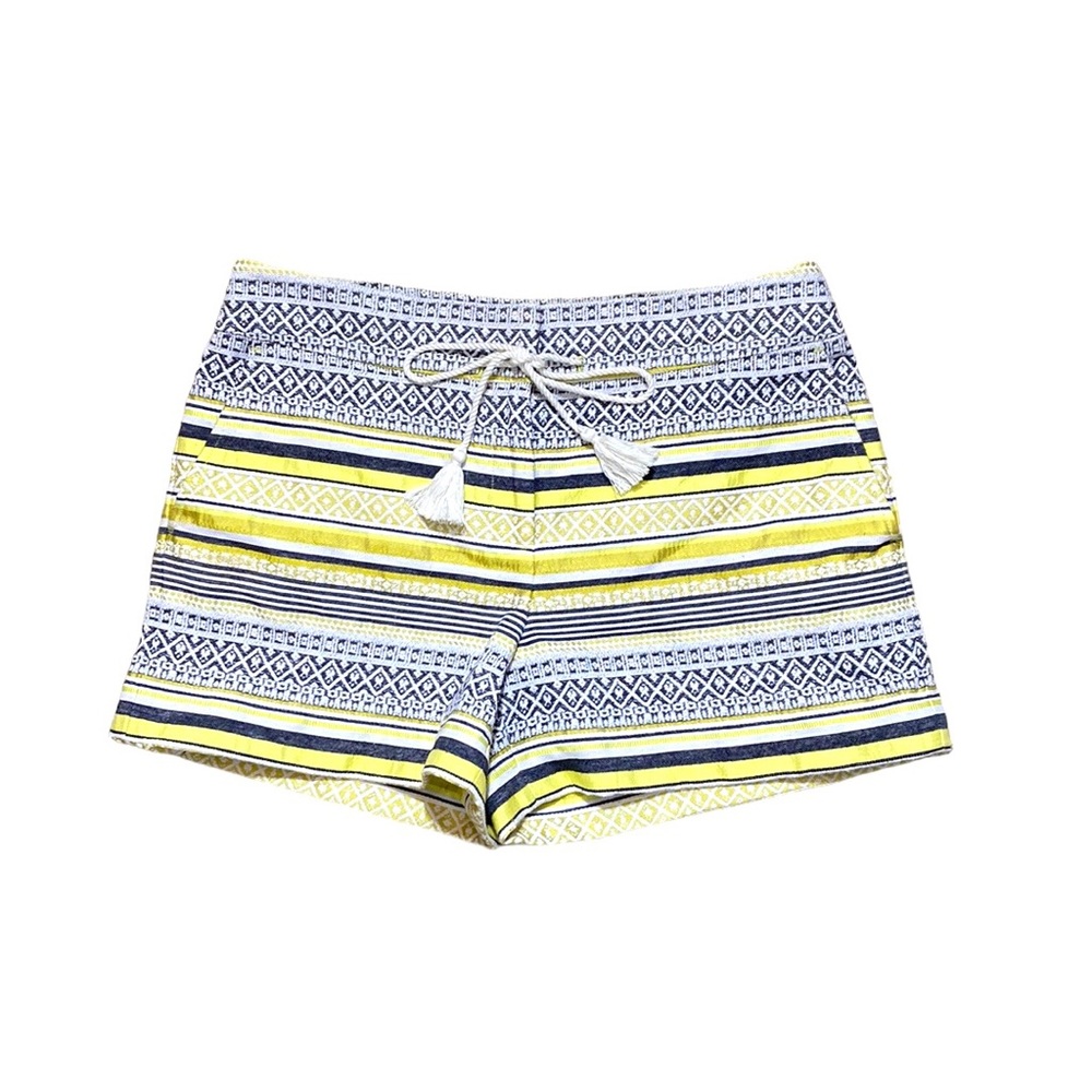 Loft Yellow Striped Hugh Rise Formal Shorts 8